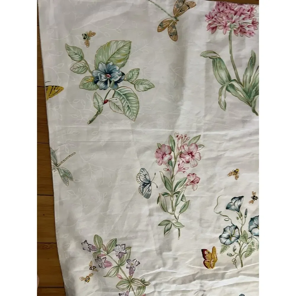 Butterfly Meadow Full Duvet Cover Natural Botanical 100% Cotton Floral Garden